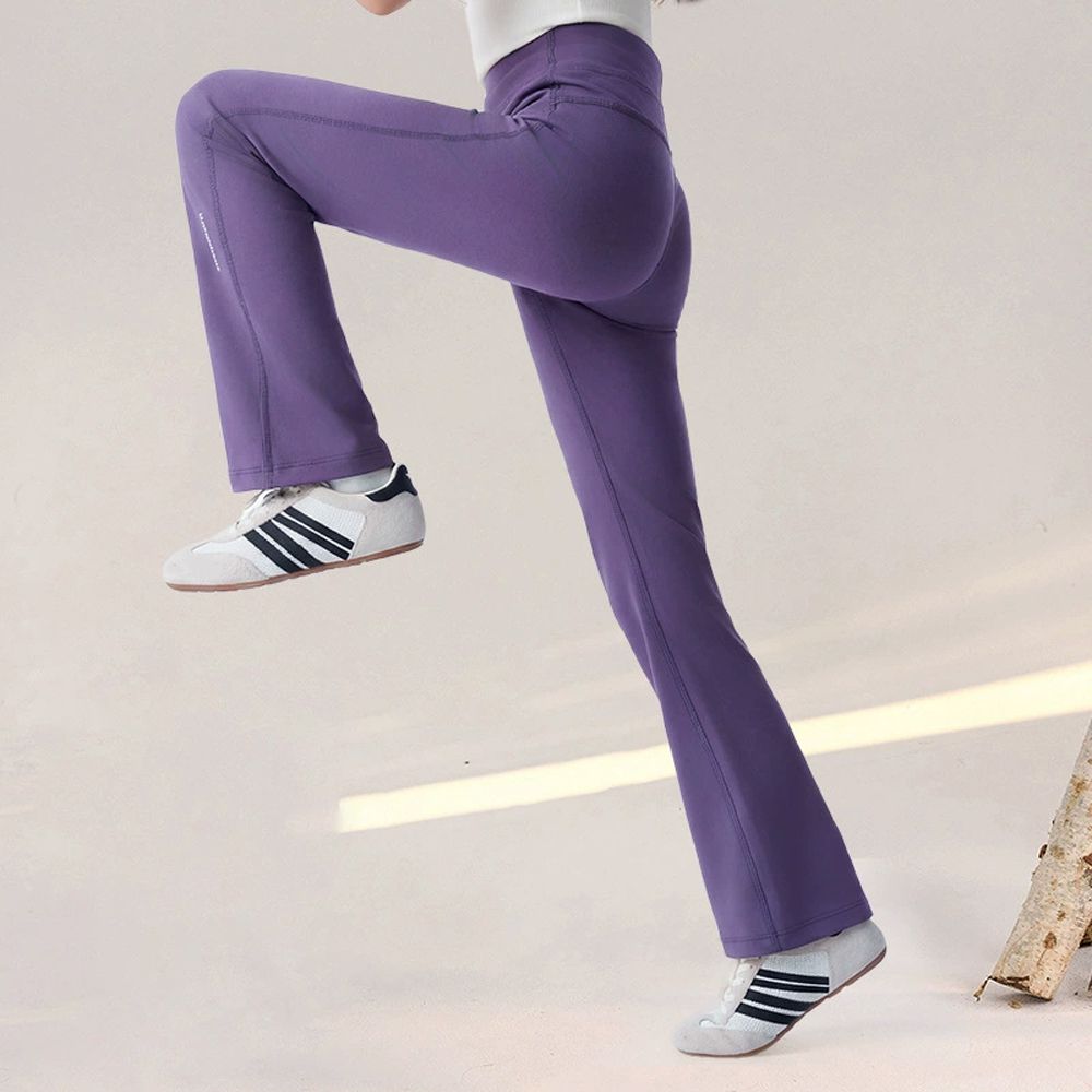 3倍高彈運動喇叭長褲-紫色