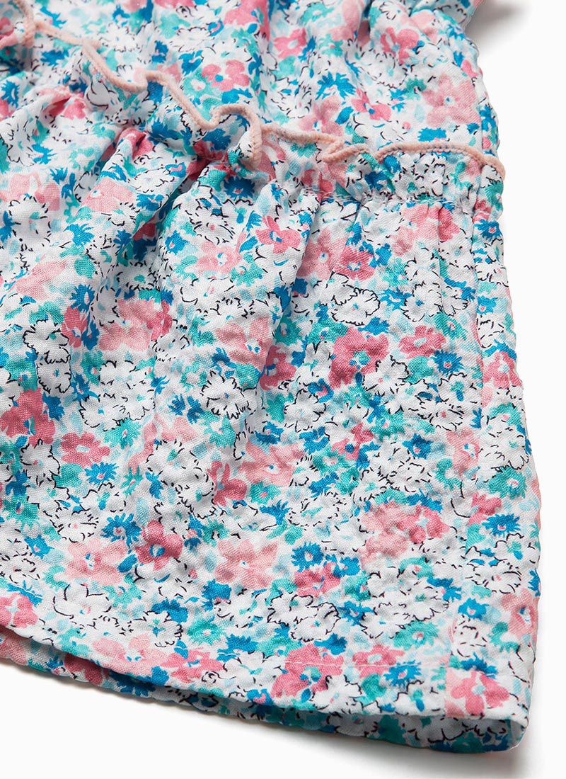 韓國 OZKIZ - 皺褶感上衣碎花褲裙套裝