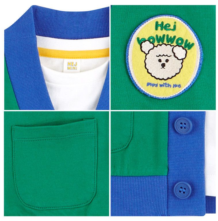 韓國 HEJMINI - 綠格紋開衫外套-綠