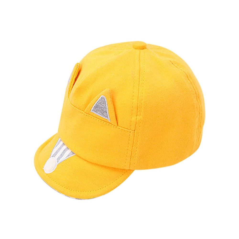 JoyNa - 童帽 立體狐狸耳朵棒球保暖帽-黃色 (頭圍46-48cm)