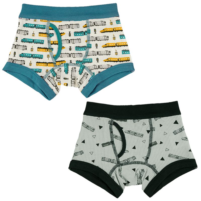 akachan honpo - 四角褲2件組-電車-藍色