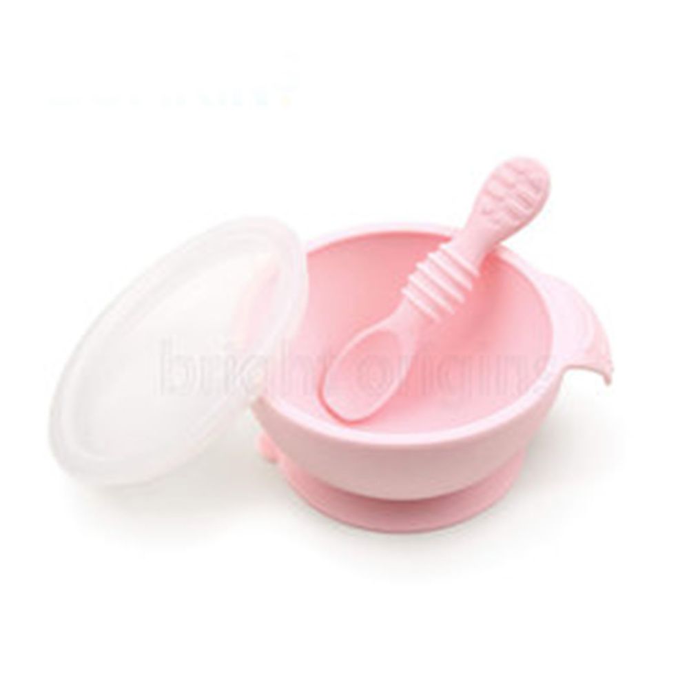 美國 Bumkins - 寶寶矽膠餐碗組-粉色