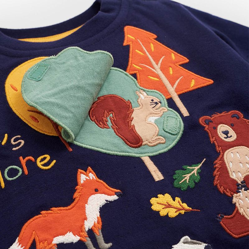 英國 JoJo Maman BeBe - 嬰幼兒100%純棉長袖上衣-森林冒險