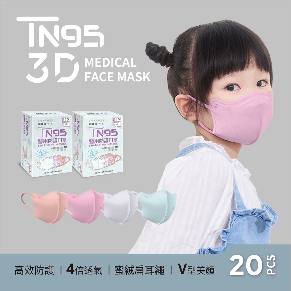 TN95醫用3D口罩（幼幼/兒童）-甜點四色-20入