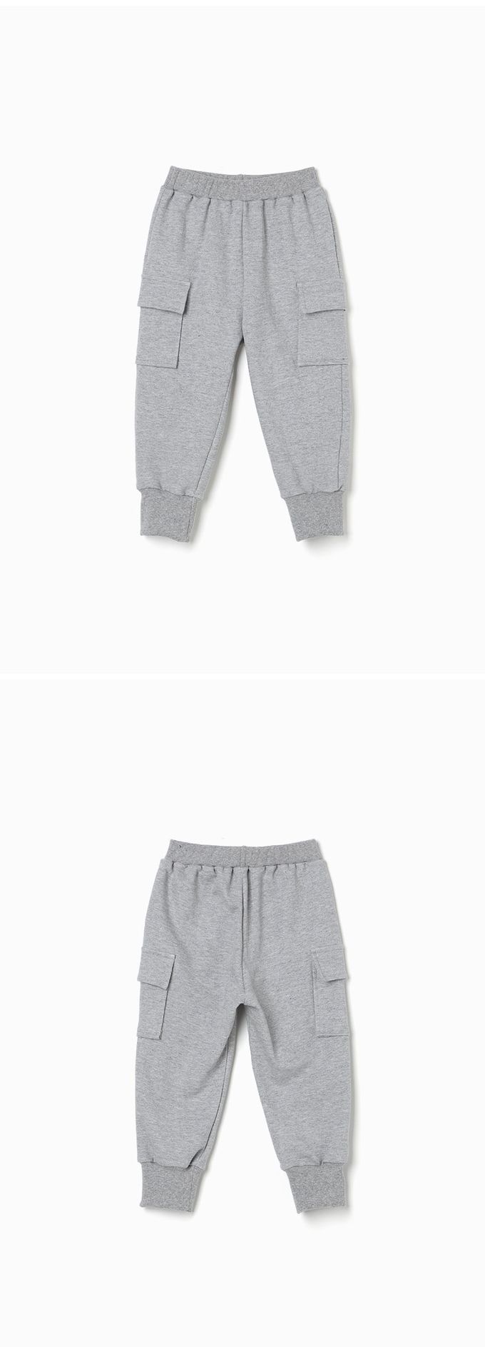 韓國 OZKIZ - 鬆緊腰側邊大口袋縮口長褲-象牙白