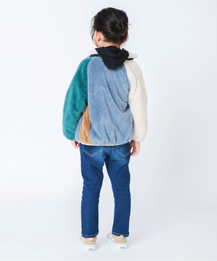 日本 BREEZE - 微立領泰迪熊保暖外套-迷彩-灰綠