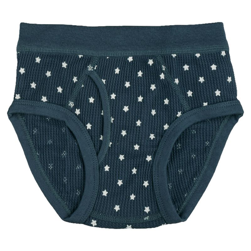 akachan honpo - 三角褲2件組-電車、星星-深藍色