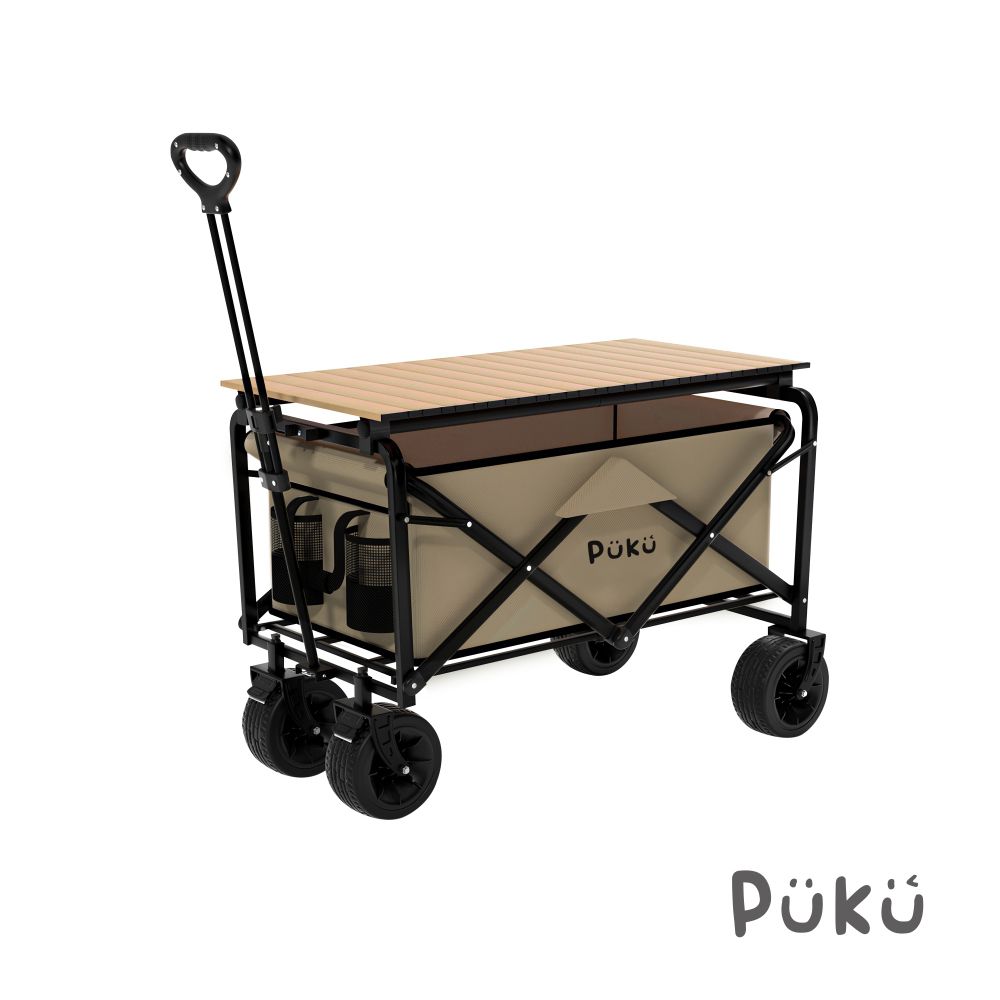 OUT露 蛋捲桌板雙煞拖車-卡其