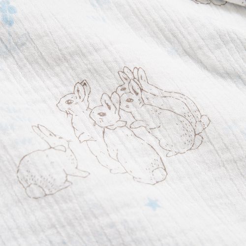 比得兔天絲泡泡紗包巾安撫禮盒 120x120cm 2色選擇(包巾+安撫巾 寶寶新生兒禮 彌月禮 嬰兒禮盒)-水綠色