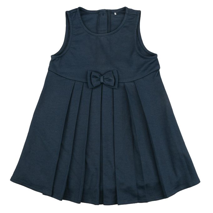 akachan honpo - 百褶洋裝-素面-深藍色