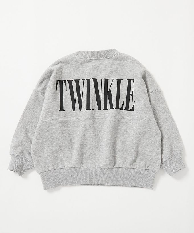 日本 devirock - 英文LOGO寬鬆感落肩長袖大學T-淺灰