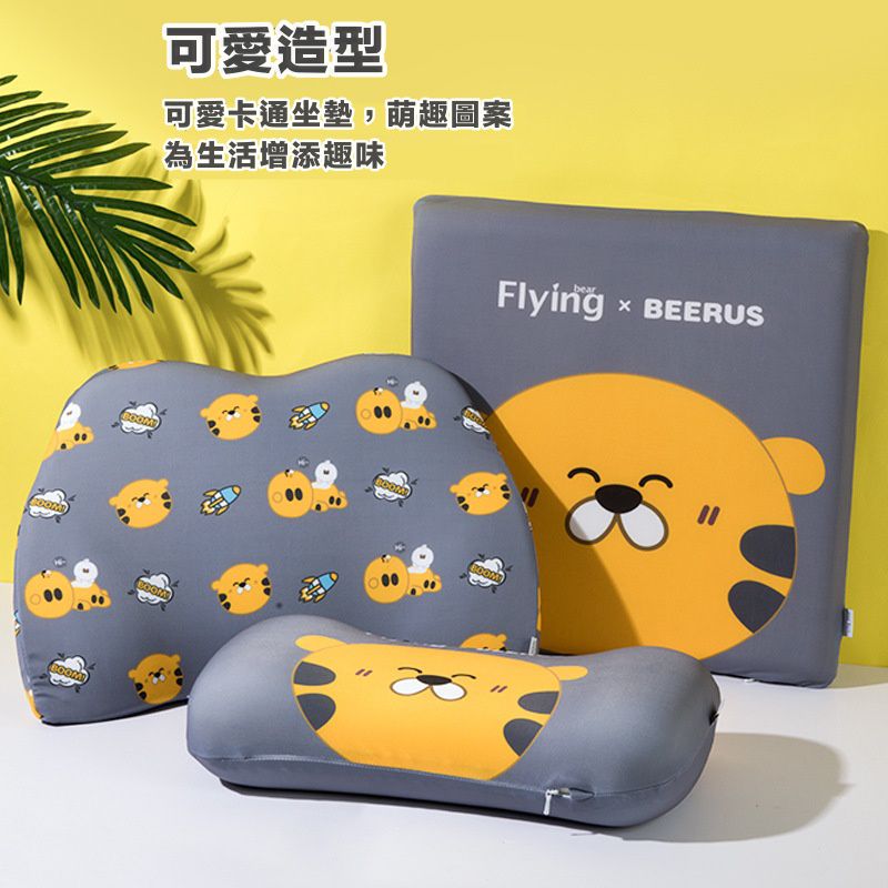 涼感記憶棉坐墊(正方形)-恐龍-淺藍色 (40x40x3cm)