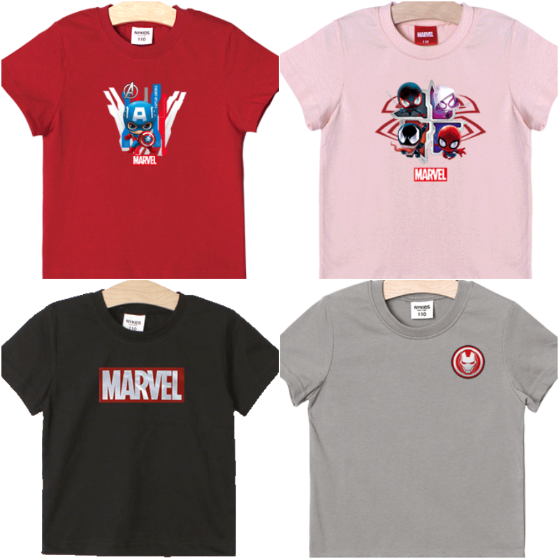 (韓製)正版復仇者聯盟 - 反光純棉T-蜘蛛人家族-黑