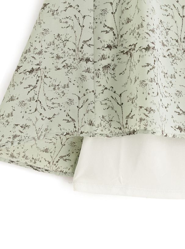 日本 GRL - 浪漫花園後綁帶雪紡洋裝-象牙白