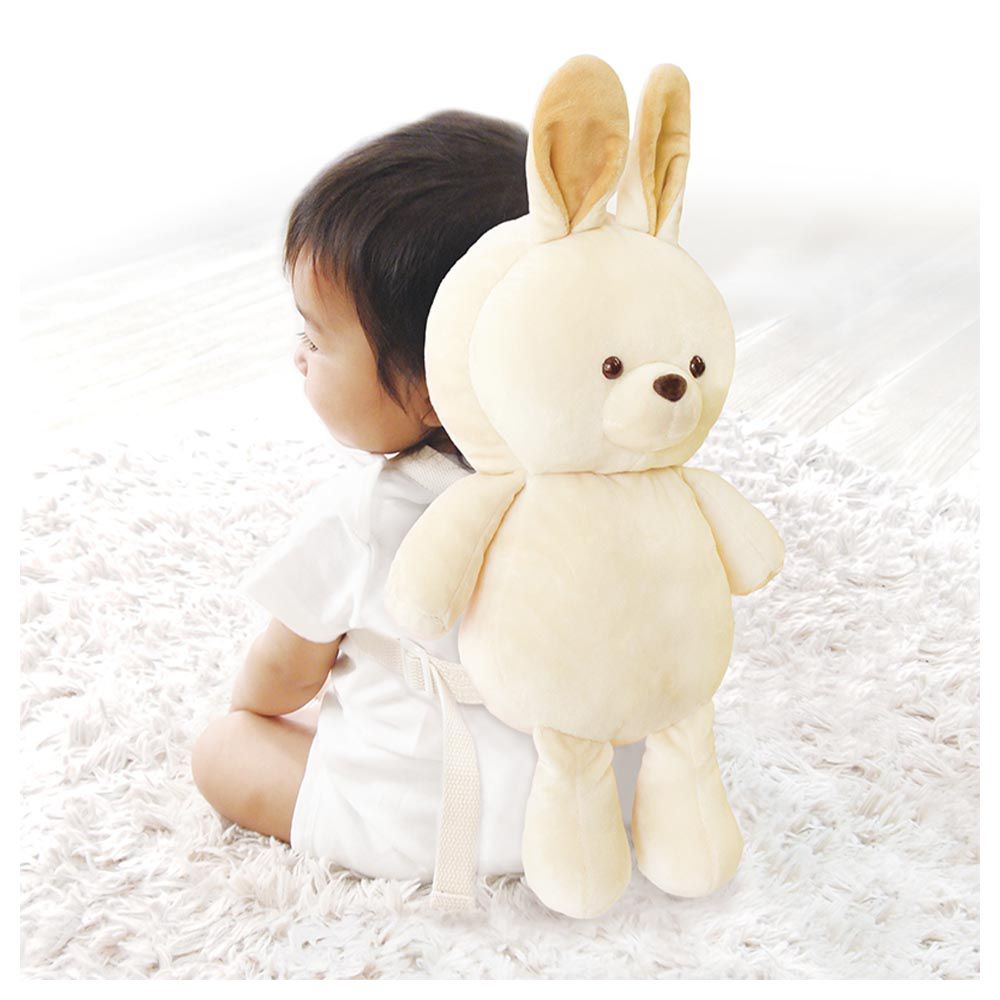 akachan honpo - 嬰兒防護枕背包-兔子-象牙白色