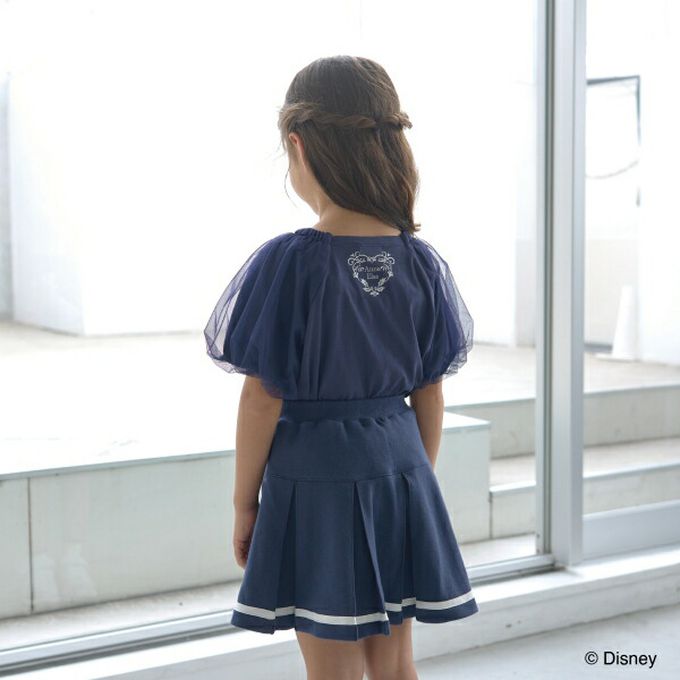 日本 Lycee mine - 閃耀冰雪公主薄紗泡泡袖上衣-水藍