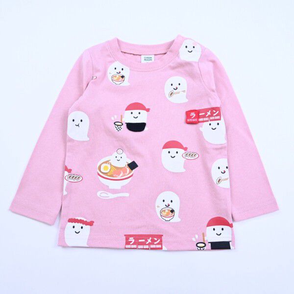 日本 Baby Room - 立體翻翻樂長袖上衣-幽靈拉麵-黑