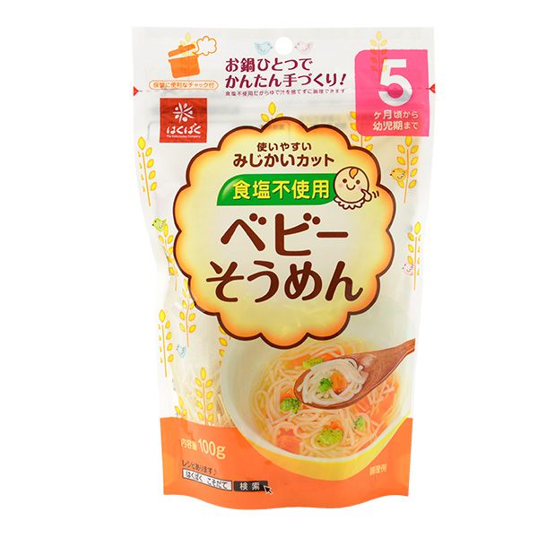 akachan honpo - Hakubaku 寶寶素麵 (5個月以上)-100g