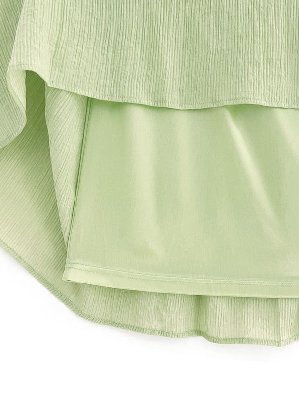 日本 GRL - 嫘縈混楊柳飄逸感長裙-奶油黃 (M)