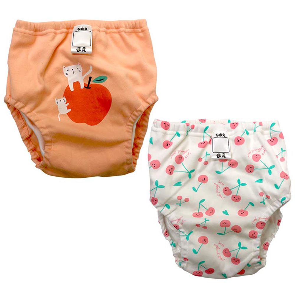 akachan honpo - 4層學習褲2件組-蘋果/櫻桃-粉紅色