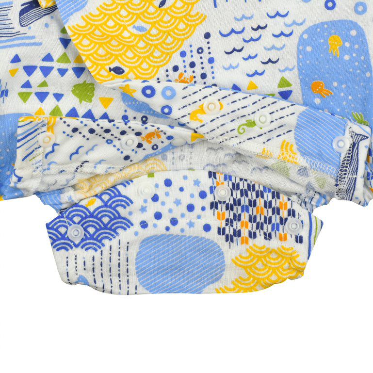 akachan honpo - 甚平包屁衣-海-米白色