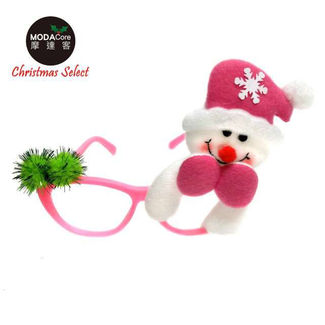 MODACore 摩達客 - 聖誕派對造型眼鏡-粉紅帽雪人