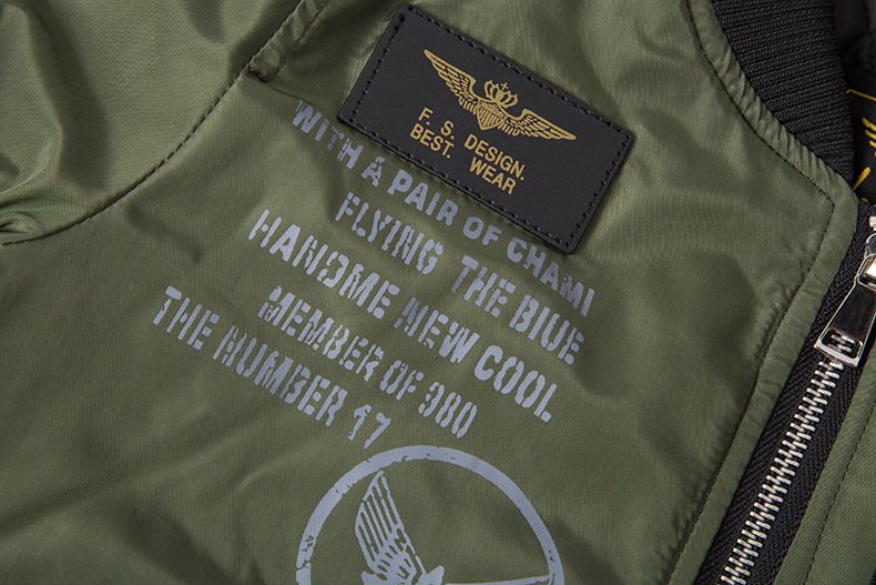 加厚夾棉飛行外套-軍綠色