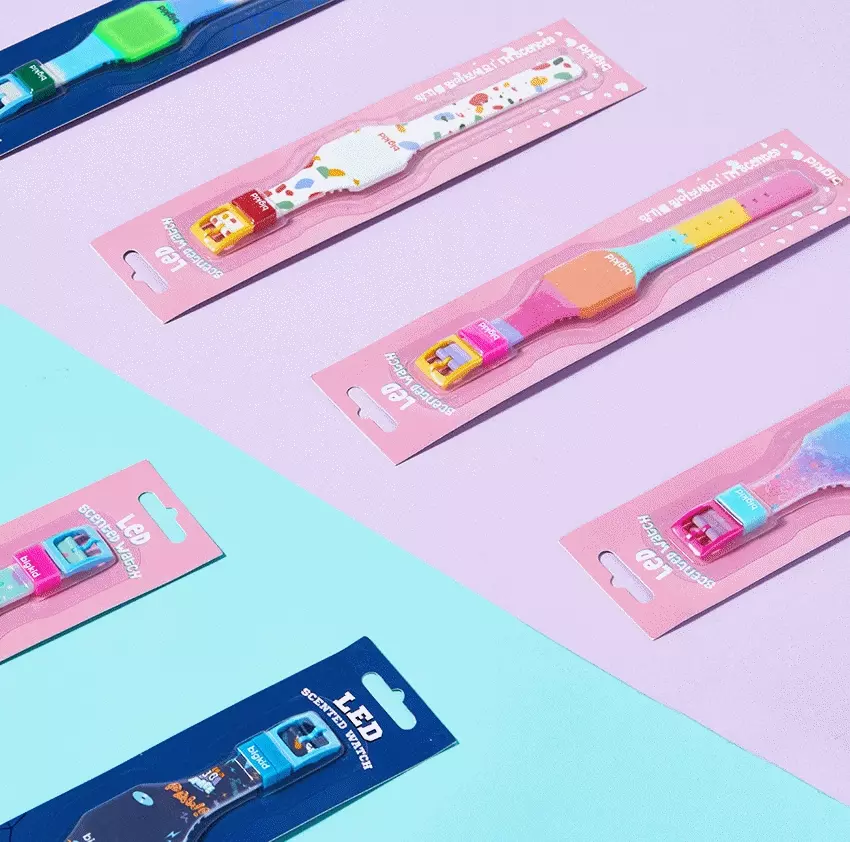 韓國 bigkid - 香香LED電子錶-深藍(橘子香)