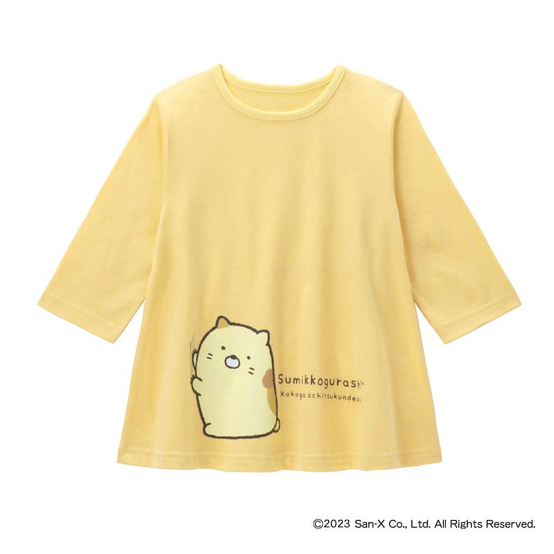 日本千趣會 - 角落生物純棉七分袖上衣-企鵝-綠