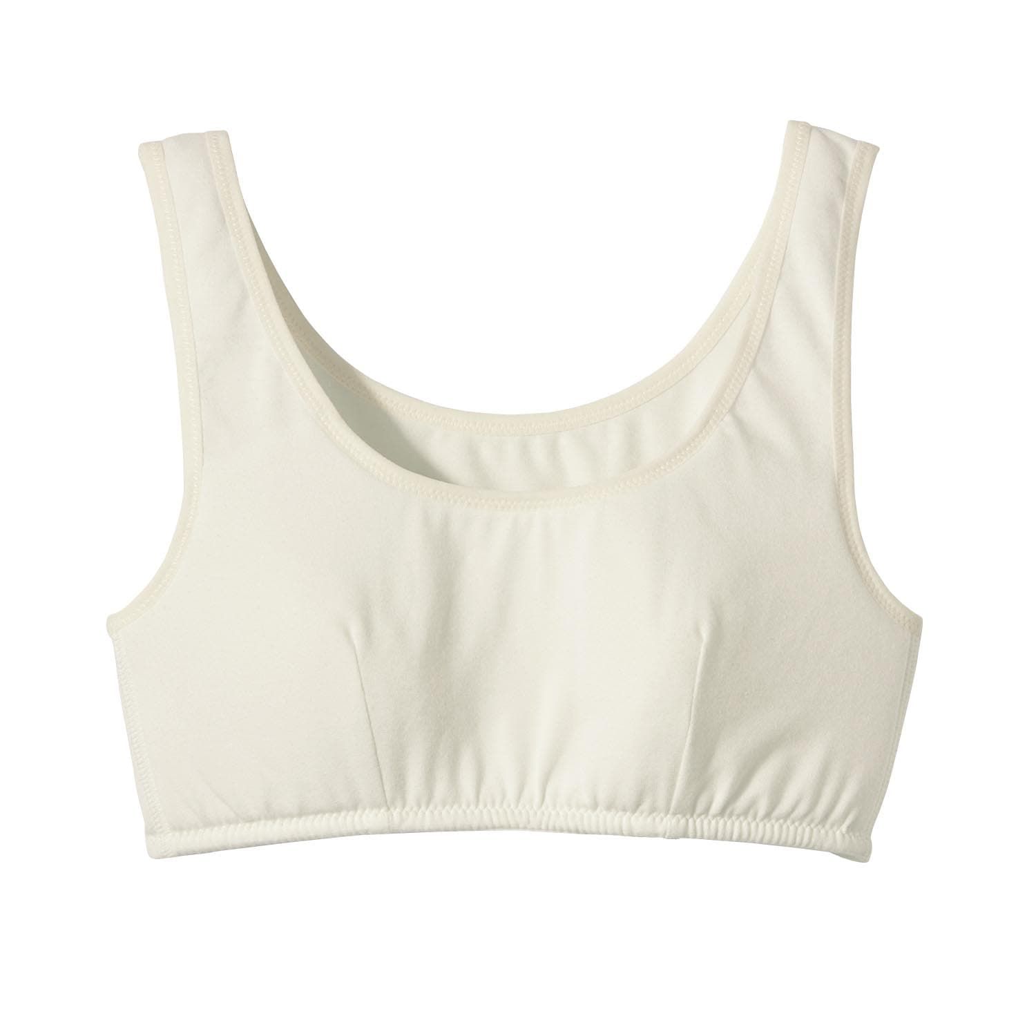 日本 Hummingchouchou - 排汗速乾 附Bra少女內衣/內搭胸衣-米白