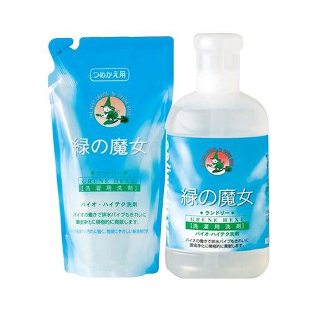 日本綠魔女 - 衣物洗滌超值家庭組-衣物環保洗劑820ml+補充包