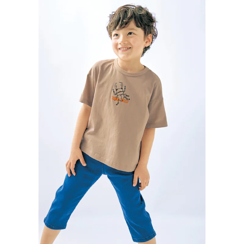 日本千趣會 - GITA 天竺棉刺繡短T-汽車-深藍