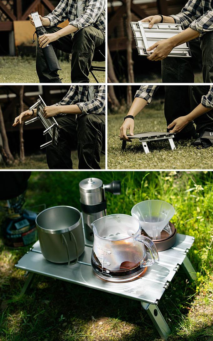 日本CAPTAIN STAG - 輕量鋁製折疊小桌(附收納袋)