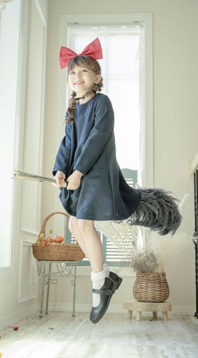 日本 Catherine Cottage - [萬聖節]小魔女長袖洋裝(附髮箍)-海軍藍