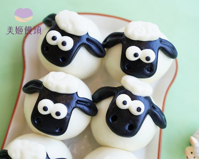 美姬饅頭 - 羊咩咩鮮乳造型芝麻包-50g*6顆