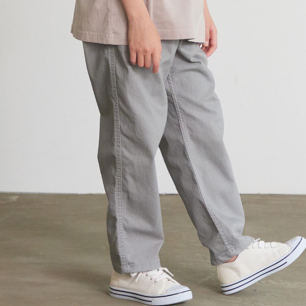 日本 OMNES - 棉質百搭透氣寬鬆長褲-藍灰