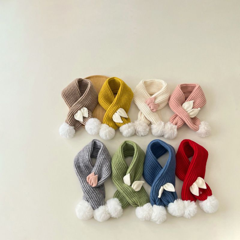 Q萌造型針織絨毛圍脖-小耳朵-咖啡色 (70x8cm)