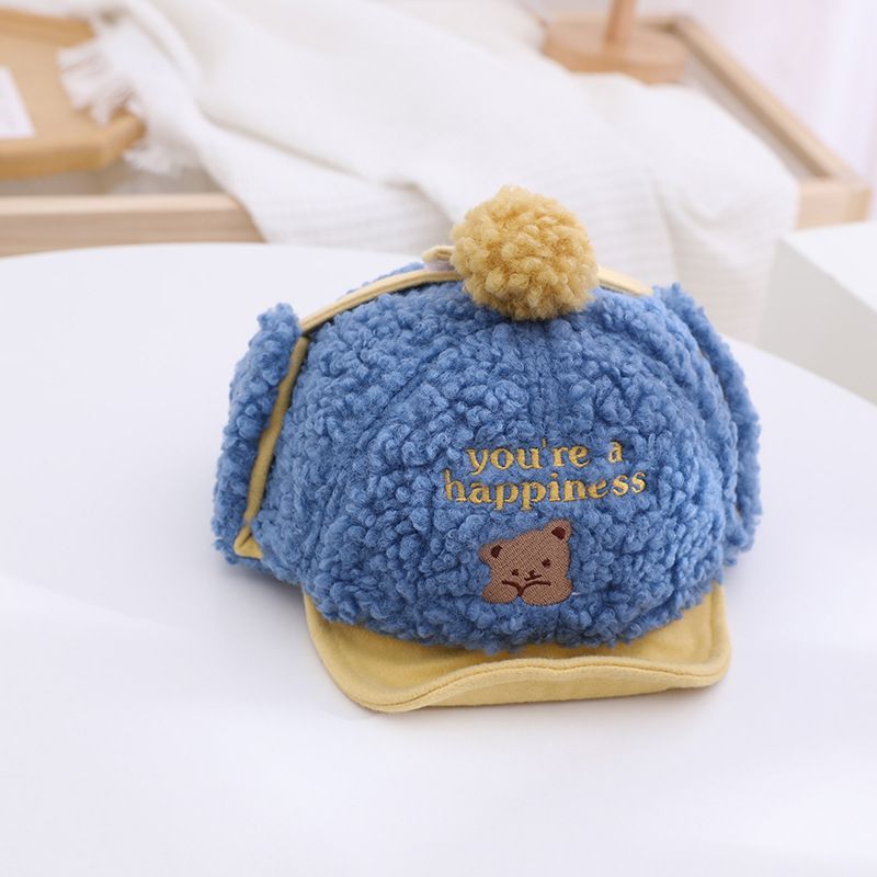 毛絨絨鴨護耳毛帽-白色 (47-50CM(建議2歲-4歲))