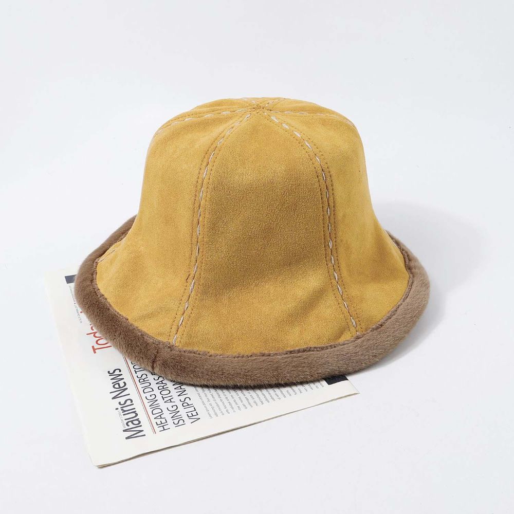 絨毛麂皮漁夫帽-成人款-薑黃 (56-58cm)