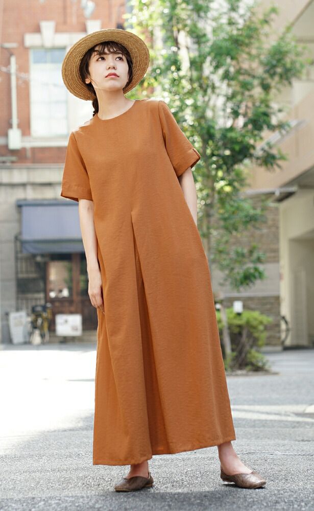 日本 zootie - 亞麻感俐落剪裁短袖洋裝-黑