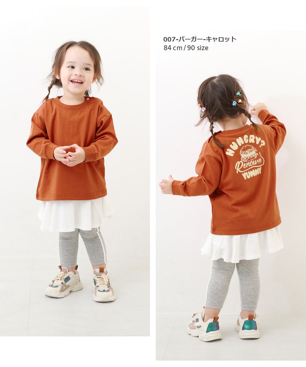 日本 devirock - 100%棉 定番百搭印花長袖上衣-Merci-藍紫