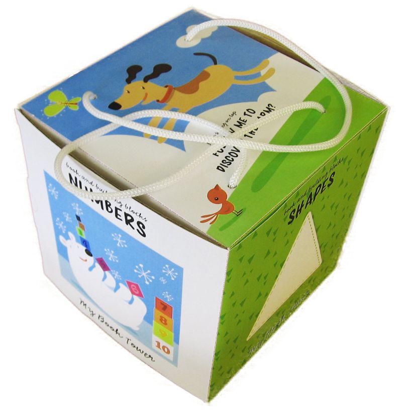 MY BOOK TOWER /BOOK & BUILDING BLOCKS-疊疊樂.盒裝-彩色 (15x15x15cm/盒裝/彩色/10個盒子+1本硬頁書)