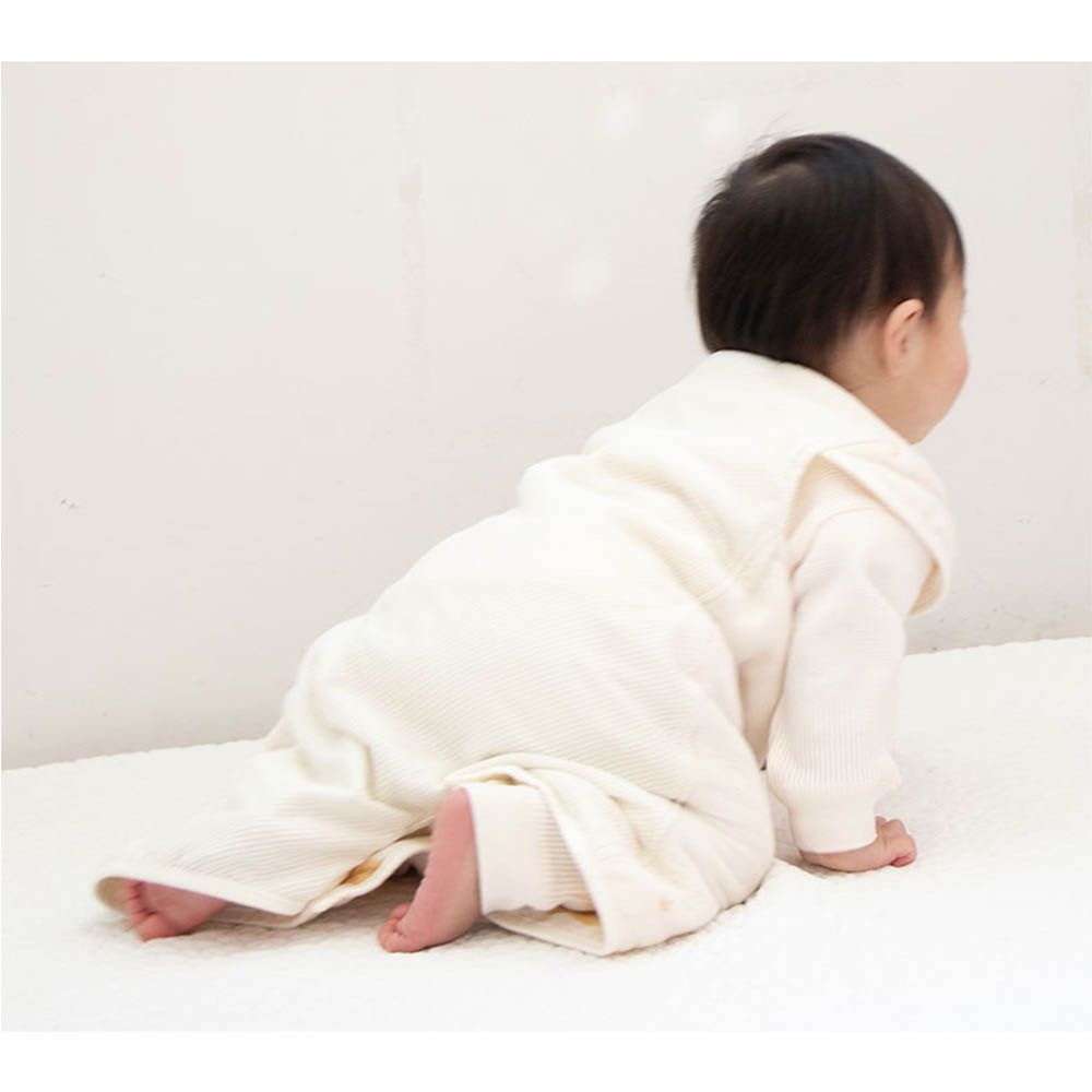 嬰兒6層棉紗防踢被-米白色 (70~80cm)