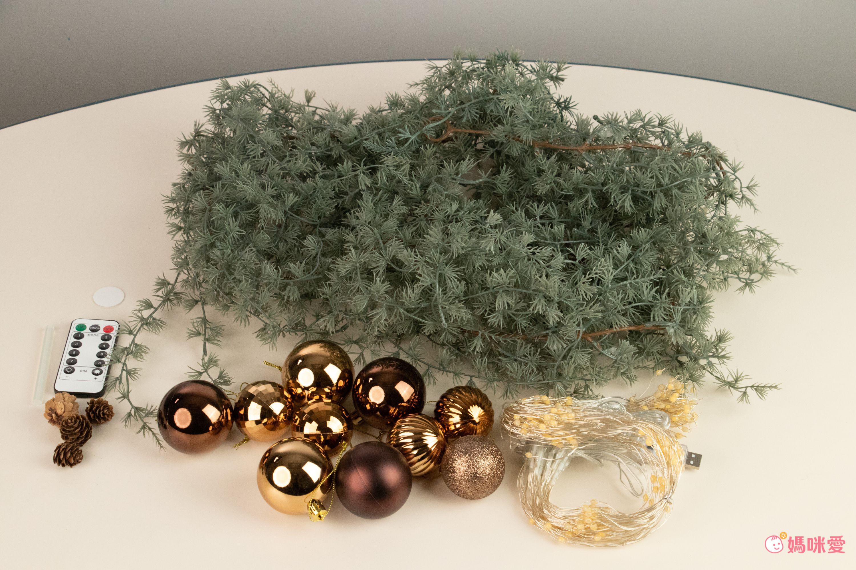 韓國 Bebe Deco - DIY聖誕樹/聖誕樹藤壁飾燈-銀白世界 (180cm)