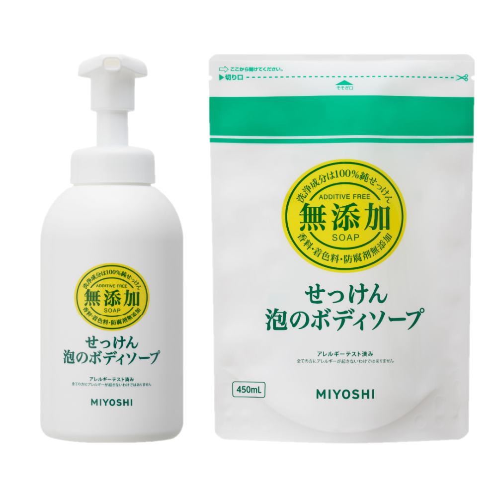 日本 MIYOSHI 無添加 - 無添加泡沫沐浴乳*1+無添加泡沫沐浴乳補充包*1