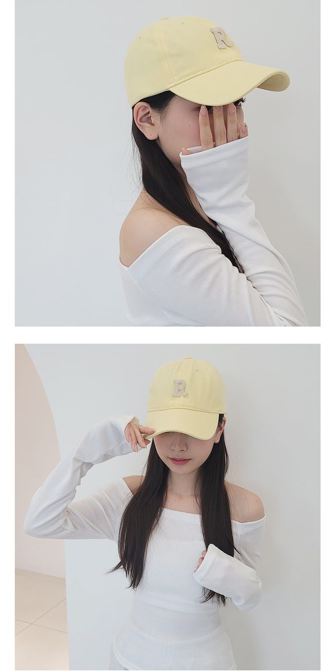 韓國 Soo&Soo - 字母R經典老帽-白