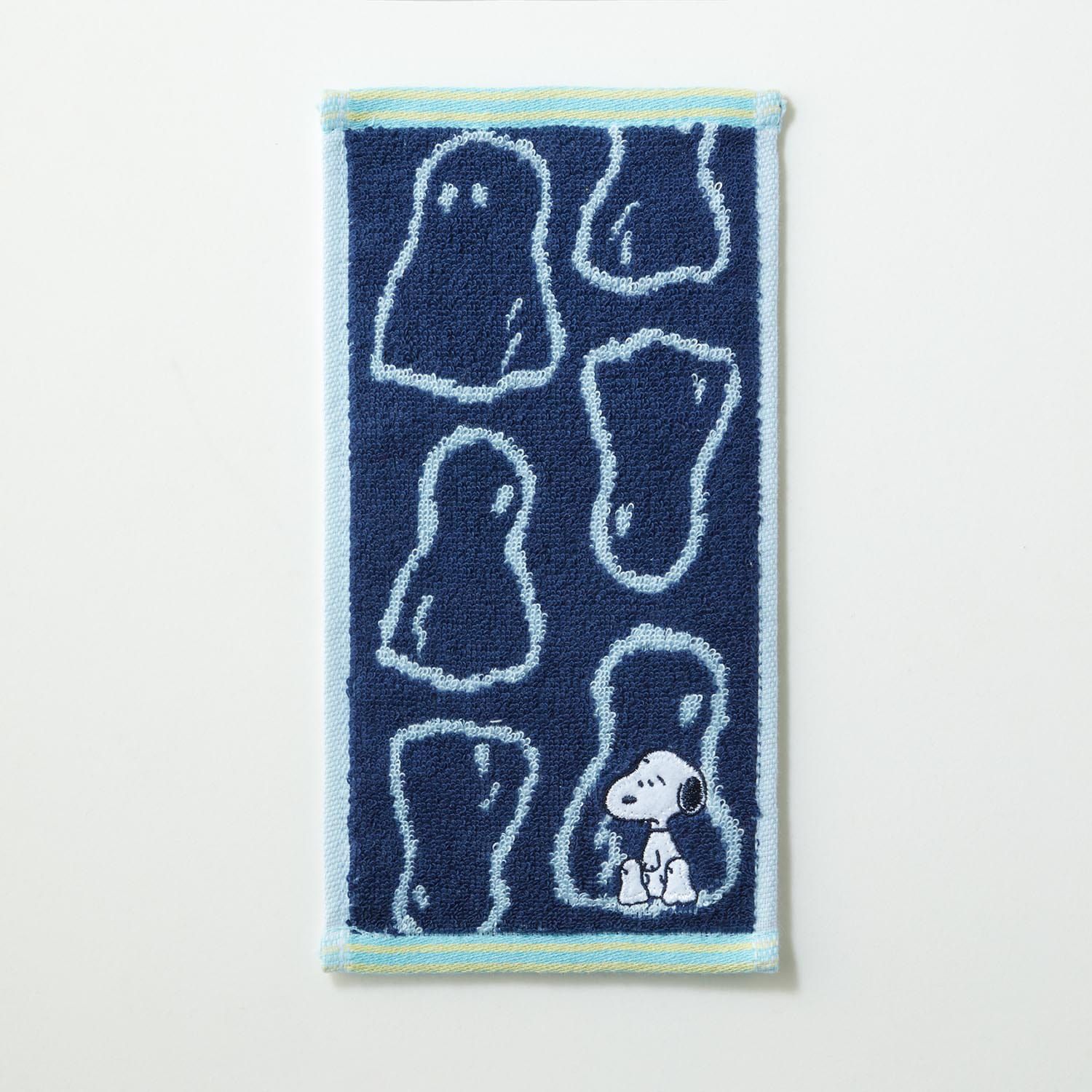 日本千趣會 - 史努比 抗菌除臭加工100%棉手帕-安迪和奧拉夫-藍綠 (約12.5×25cm)