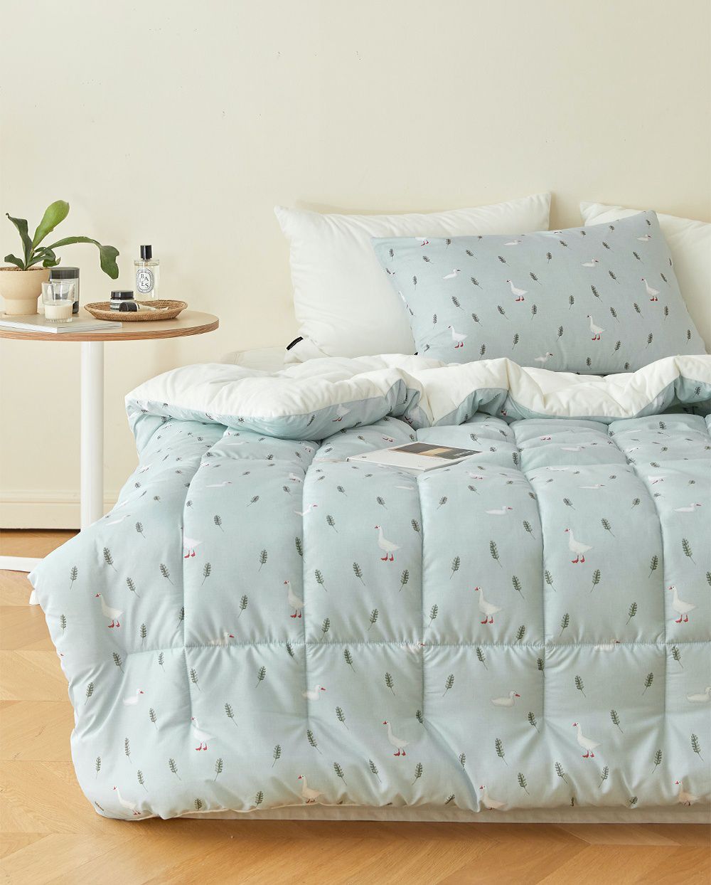 韓國 Maatila - 可水洗超細纖維桃皮感棉被(冬被)-藍色鴨鴨