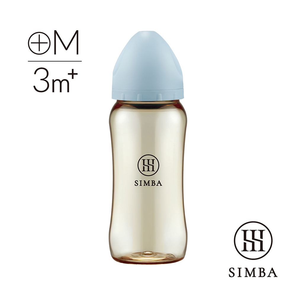 Simba 小獅王辛巴 - 蘊蜜鉑金PPSU寬口防脹氣奶瓶-全齡適用-晨藍-360ml