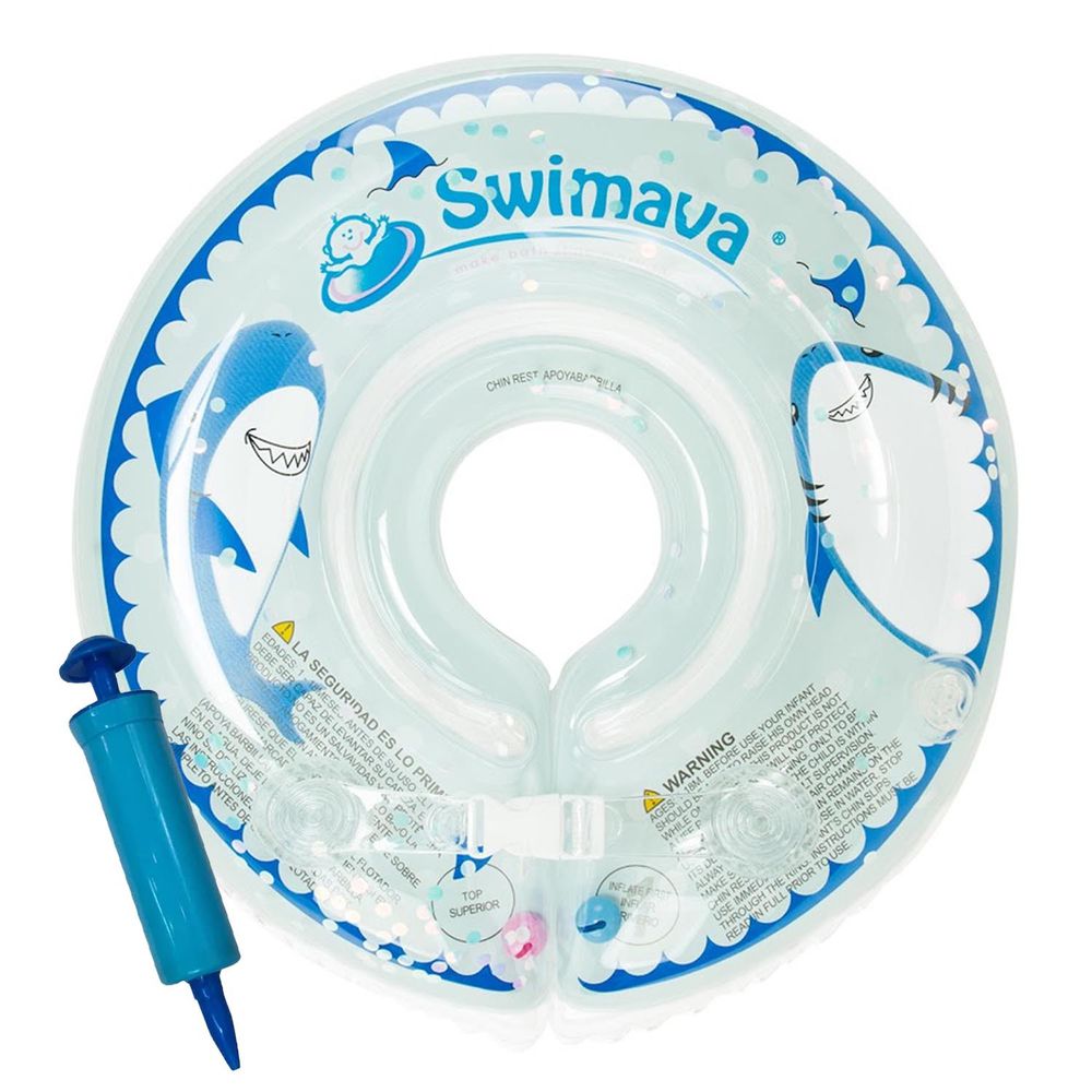 Swimava - G1嬰兒游泳脖圈-酷鯊魚-1-18個月，13kg以內